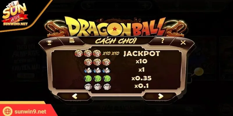 Chọn mục Dragon Ball để bắt đầu