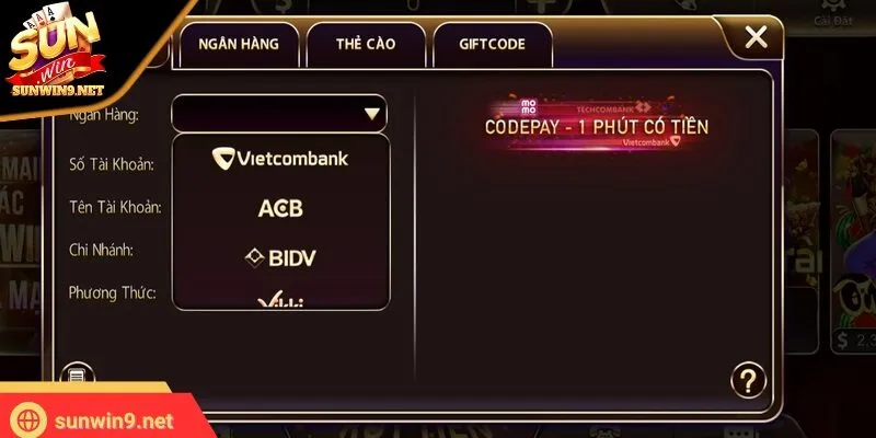 Nạp tiền SUNWIN đem đến tiện lợi